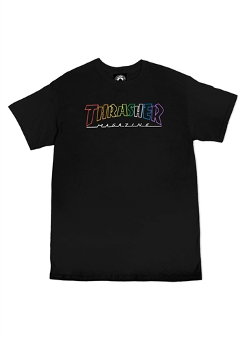 Sort Outlined Rainbow Mag t-shirt fra Thrasher.